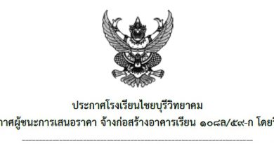 ประกาศโรงเรียนไชยบุรีวิทยาคม เรื่อง ประกาศผู้ชนะการเสนอราคาประกวดราคาจ้างก่อสร้าง ประกาศโรงเรียนไชยบุรีวิทยาคม เรื่อง ประกาศผู้ชนะการเสนอราคาประกวดราคาจ้างก่อสร้าง
